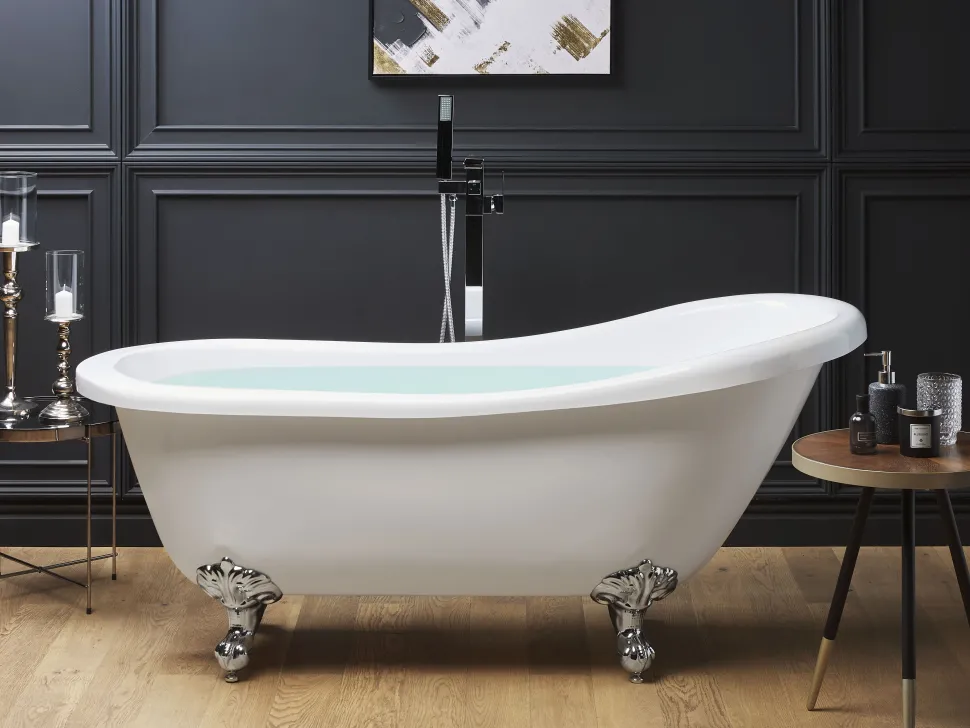 Beliani Kylpyamme Vapaasti Seisova Valkoinen 170 X 76 Cm Cayman Online