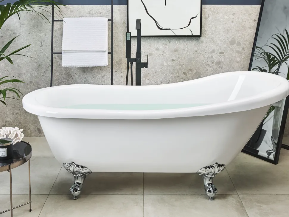 Beliani Kylpyamme Vapaasti Seisova Valkoinen 170 X 76 Cm Cayman Online