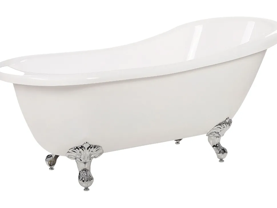 Beliani Kylpyamme Vapaasti Seisova Valkoinen 170 X 76 Cm Cayman Online