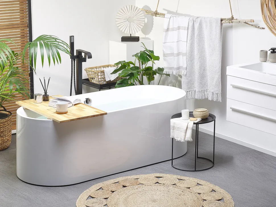 Beliani Kylpyamme Vapaasti Seisova Valkoinen 170 X 75 Cm Catalina Clearance