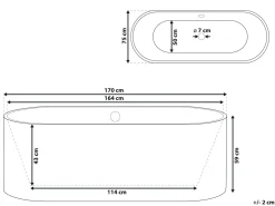 Beliani Kylpyamme Vapaasti Seisova Valkoinen 170 X 75 Cm Catalina Clearance