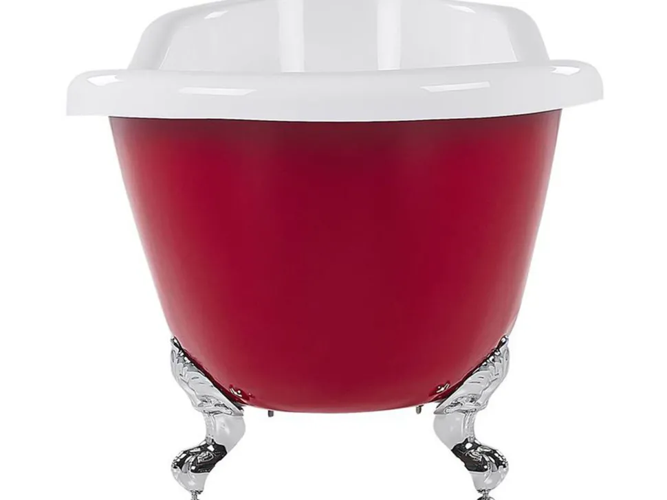 Beliani Kylpyamme Vapaasti Seisova Punainen 153 X 77 Cm Cayman Best