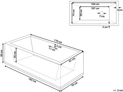 Beliani Kylpyamme Vapaasti Seisova Valkoinen 170 X 81 Cm Rios Outlet