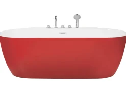 Beliani Kylpyamme Vapaasti Seisova Punainen 170 X 80 Cm Rotso Fashion