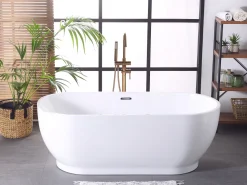 Beliani Kylpyamme Vapaasti Seisova Valkoinen 170 X 78 Cm Levera Cheap