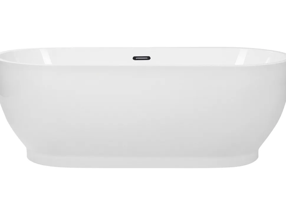 Beliani Kylpyamme Vapaasti Seisova Valkoinen 170 X 78 Cm Levera Cheap