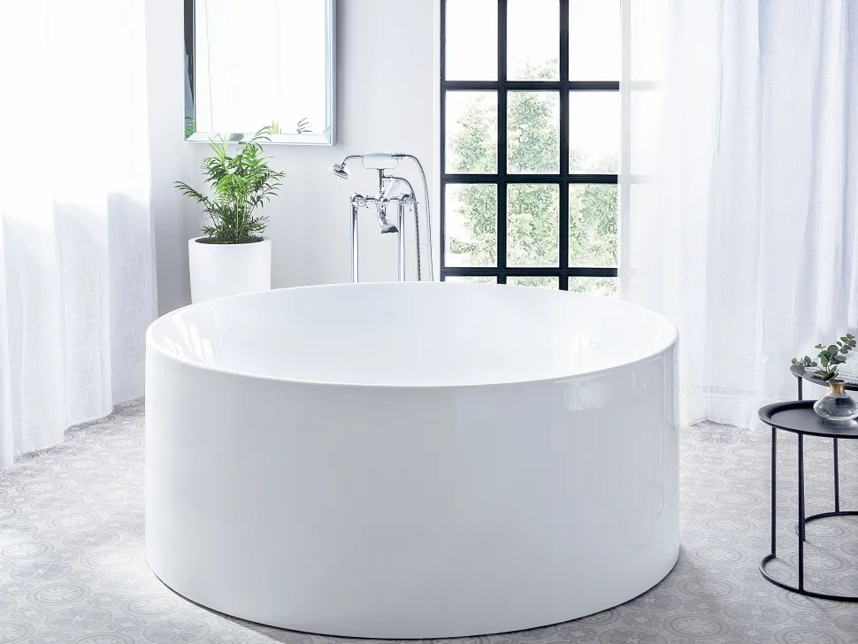 Beliani Kylpyamme Vapaasti Seisova Valkoinen 140 Cm Ibiza Outlet