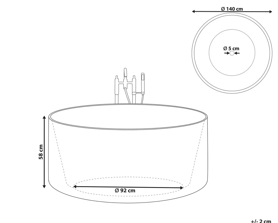 Beliani Kylpyamme Vapaasti Seisova Valkoinen 140 Cm Ibiza Outlet