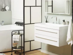 Beliani Kylpyhuoneen Kalusteet 3 Osaa Valkoinen Almeria Flash Sale