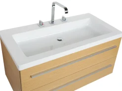 Beliani Kylpyhuoneen Kalusteet 3 Osaa Vaalea Puu Almeria Store