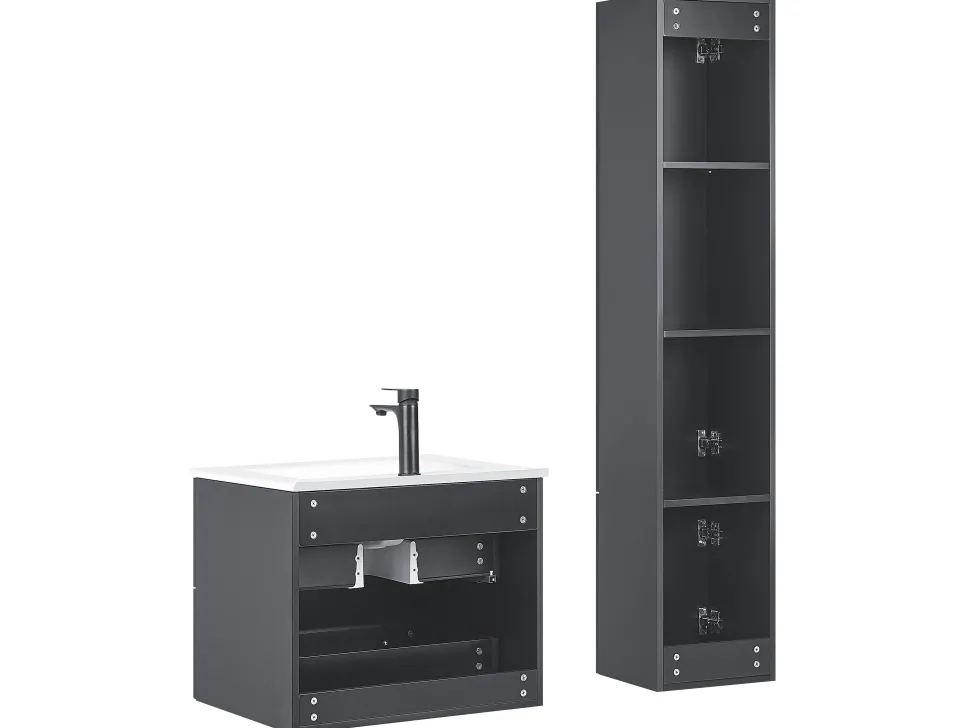 Beliani Kylpyhuoneen Kalusteet 4 Osaa Musta Tudela Clearance