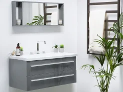 Beliani Kylpyhuoneen Kalusteet 3 Osaa Harmaa Almeria Sale