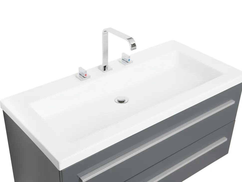 Beliani Kylpyhuoneen Kalusteet 3 Osaa Harmaa Almeria Sale