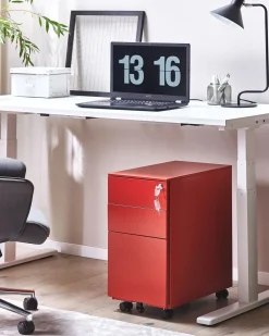 Beliani Laatikosto Metalli 3 Laatikkoa Punainen Bolsena Sale