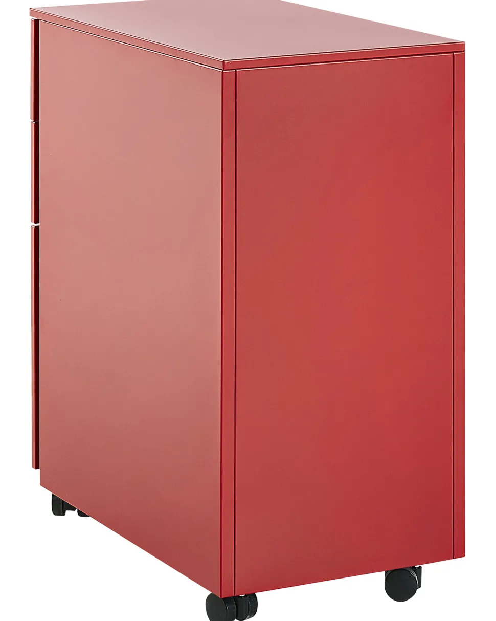 Beliani Laatikosto Metalli 3 Laatikkoa Punainen Bolsena Sale