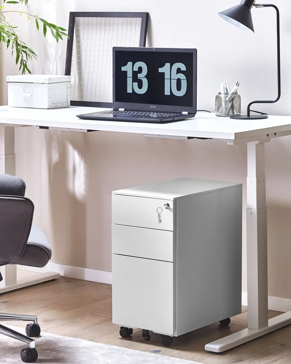 Beliani Laatikosto Metalli 3 Laatikkoa Valkoinen Bolsena New