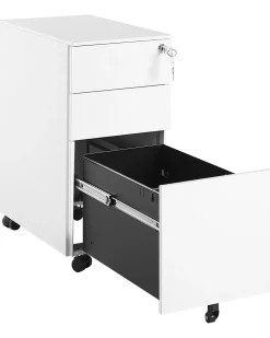 Beliani Laatikosto Metalli 3 Laatikkoa Valkoinen Bolsena New