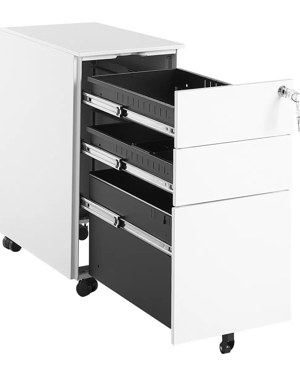 Beliani Laatikosto Metalli 3 Laatikkoa Valkoinen Bolsena New