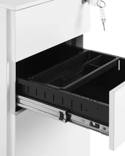 Beliani Laatikosto Metalli 3 Laatikkoa Valkoinen Bolsena New