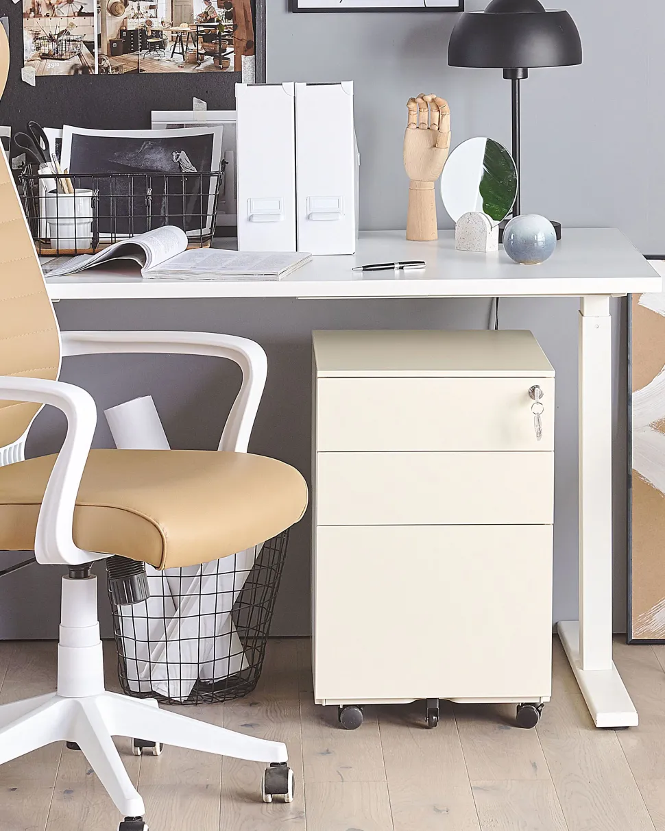 Beliani Laatikosto Teras 3 Laatikkoa Vaalea Beige Cami Flash Sale