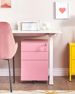 Beliani Laatikosto Teras 3 Laatikkoa Vaaleanpunainen Cami Best Sale