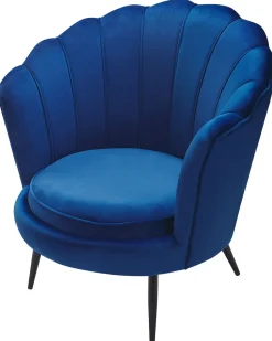 Beliani Laivastonsininen Samettinen Nojatuoli Lovikka Clearance