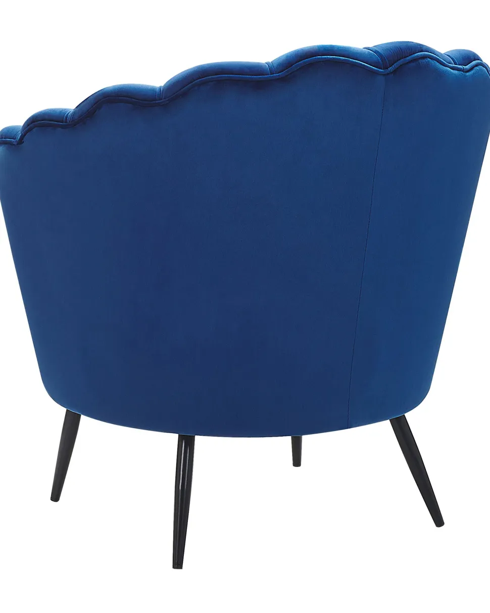 Beliani Laivastonsininen Samettinen Nojatuoli Lovikka Clearance