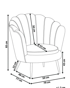 Beliani Laivastonsininen Samettinen Nojatuoli Lovikka Clearance
