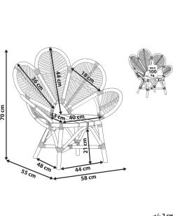 Beliani Lasten Riikinkukkotuoli Rottinki Luonnonvari Florentine Ii Flash Sale