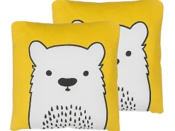 Beliani Lasten Tyyny 2Kpl 45 X 45 Cm Keltainen Waranasi New