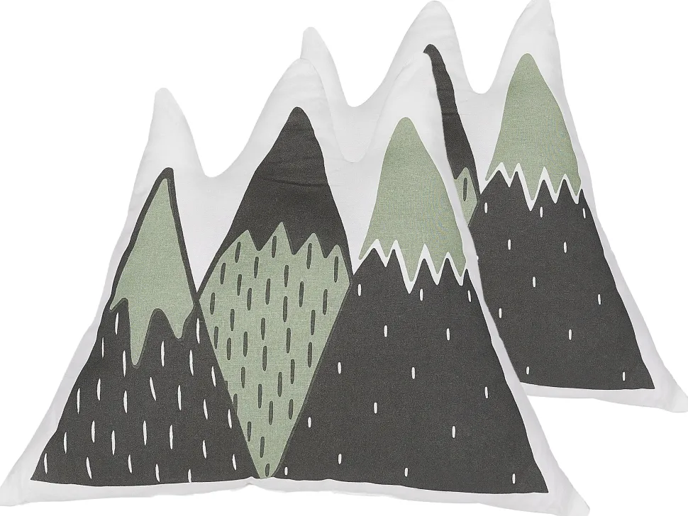 Beliani Lasten Tyyny 2Kpl 60 X 50 Cm Vihrea/Musta Indore Fashion