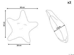 Beliani Lasten Tyyny Tahti 2Kpl 40 X 40 Cm Sininen Bhopal Best