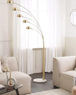 Beliani Lattiavalaisin 5 Polttimoa Metalli Kulta Flinders Best Sale