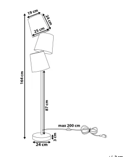 Beliani Lattiavalaisin 3 Polttimoa Metalli Monivarinen Rio Grande Fashion