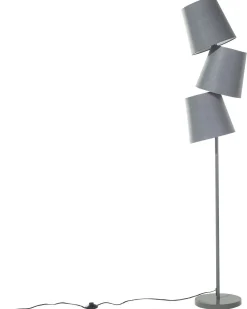 Beliani Lattiavalaisin 3 Polttimoa Metalli Harmaa Rio Grande Sale