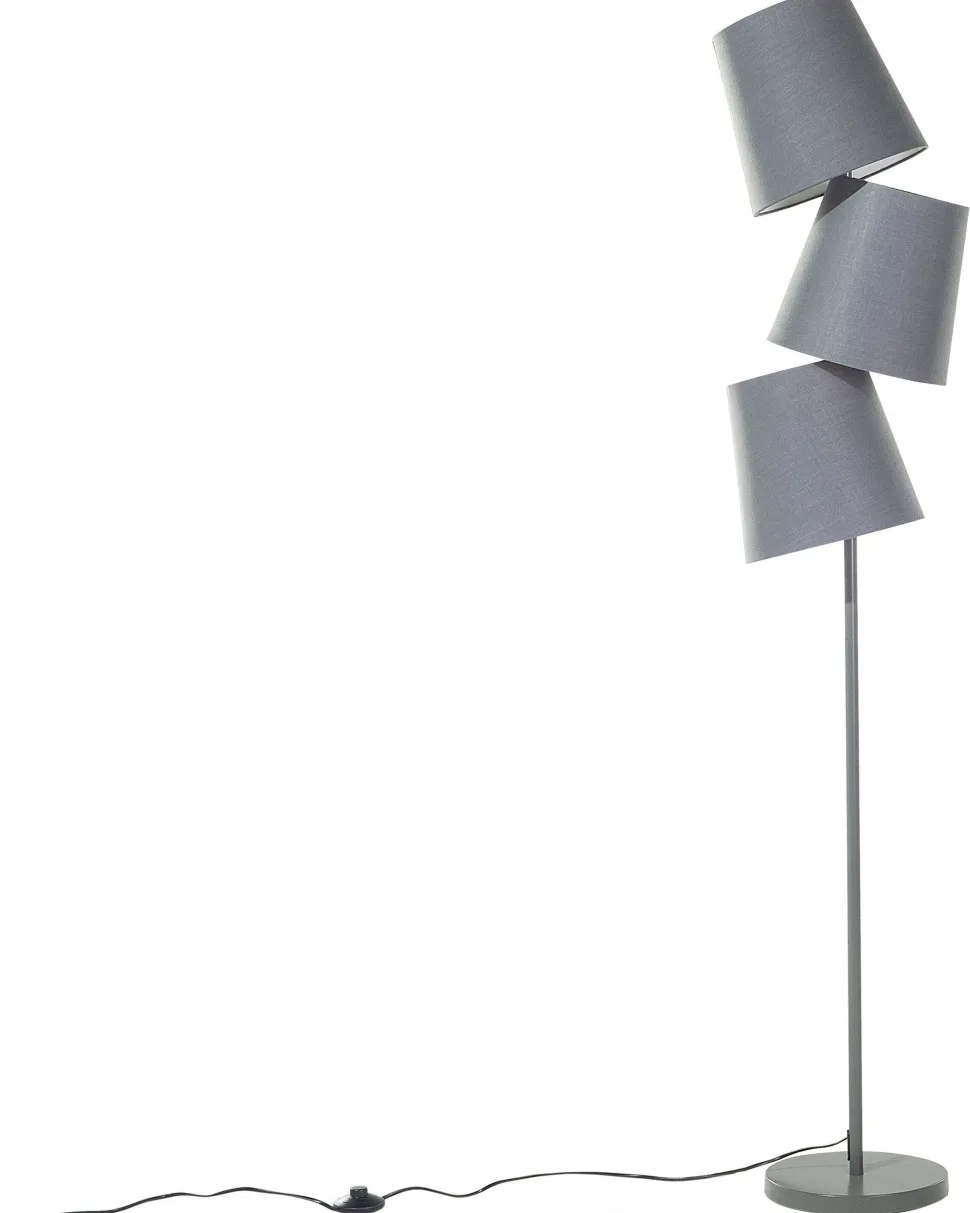 Beliani Lattiavalaisin 3 Polttimoa Metalli Harmaa Rio Grande Sale