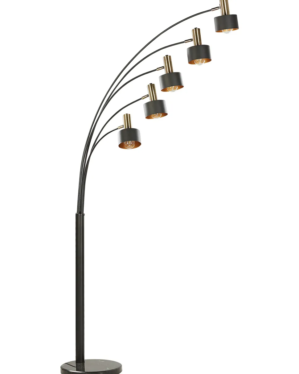 Beliani Lattiavalaisin 5 Polttimoa Rauta Musta Anbesa Best Sale