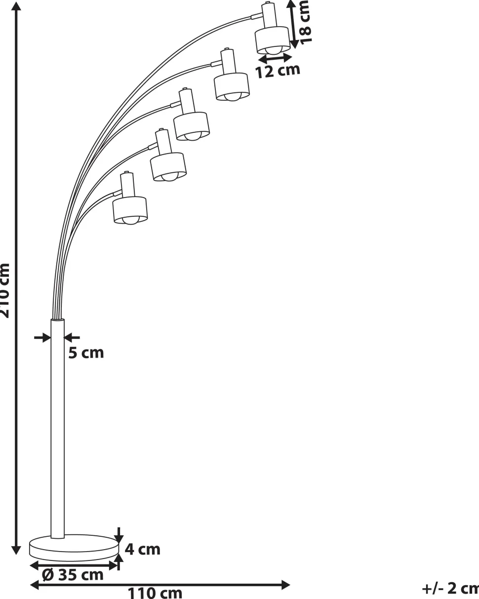 Beliani Lattiavalaisin 5 Polttimoa Rauta Musta Anbesa Best Sale