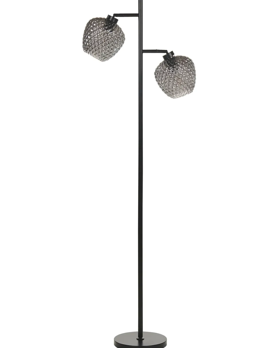 Beliani Lattiavalaisin 2 Polttimoa Lasi Harmaa Sherry Clearance