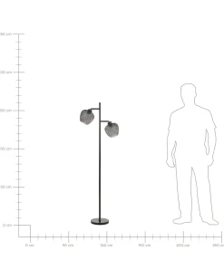 Beliani Lattiavalaisin 2 Polttimoa Lasi Harmaa Sherry Clearance