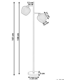 Beliani Lattiavalaisin 2 Polttimoa Lasi Harmaa Sherry Clearance
