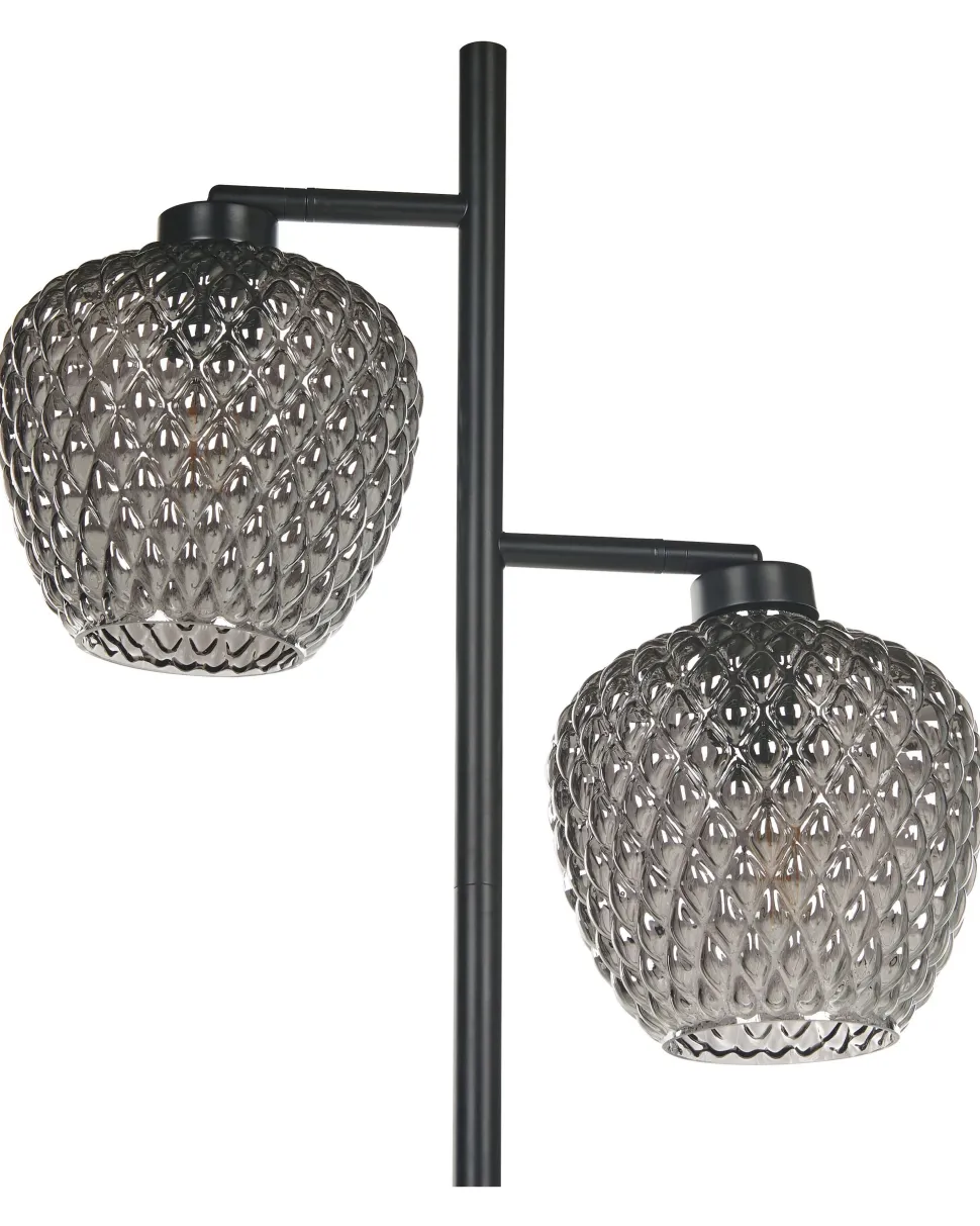 Beliani Lattiavalaisin 2 Polttimoa Lasi Harmaa Sherry Clearance