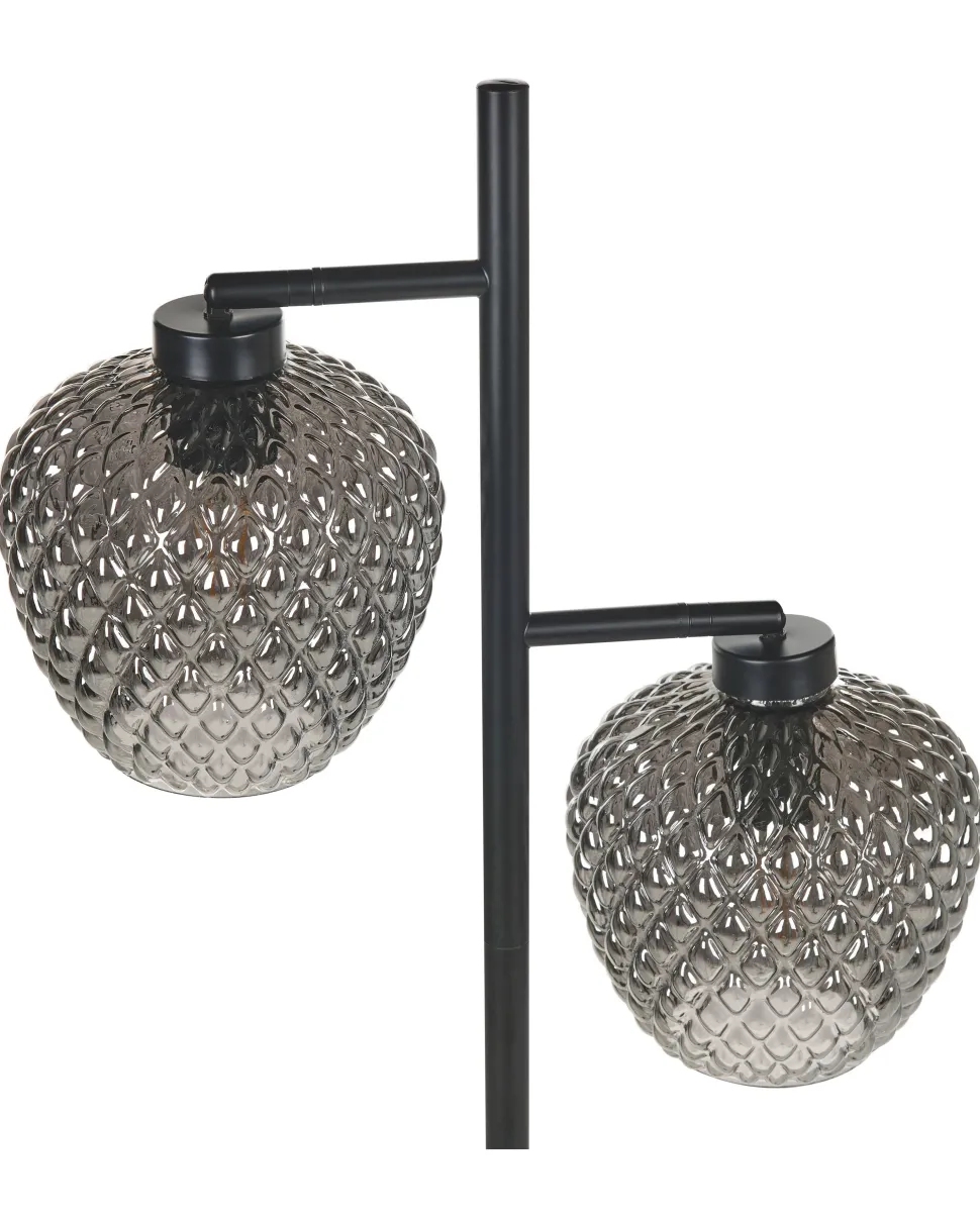 Beliani Lattiavalaisin 2 Polttimoa Lasi Harmaa Sherry Clearance