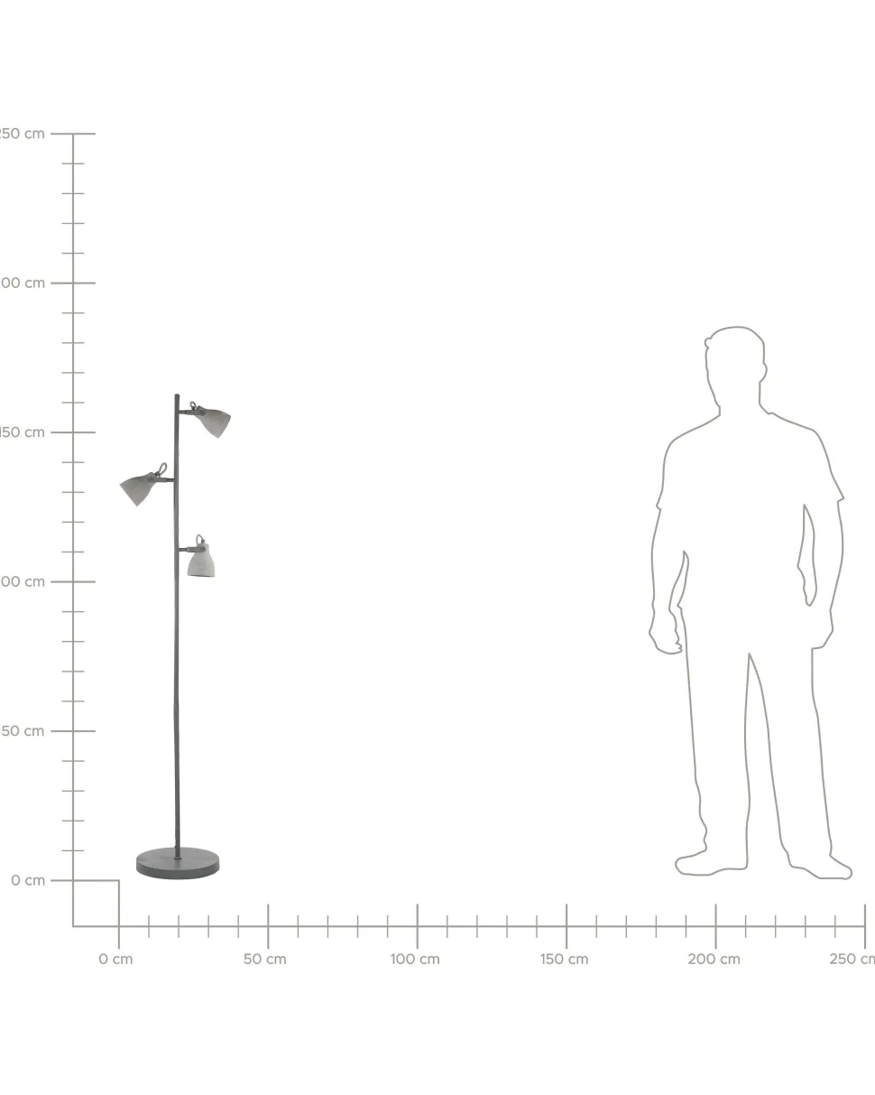 Beliani Lattiavalaisin 3 Polttimoa Betoni Vaaleanharmaa Mistago Sale