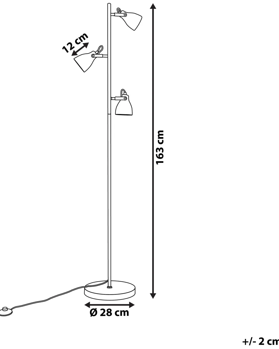 Beliani Lattiavalaisin 3 Polttimoa Betoni Vaaleanharmaa Mistago Sale