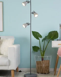 Beliani Lattiavalaisin 3 Polttimoa Betoni Vaaleanharmaa Mistago Sale