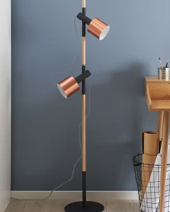 Beliani Lattiavalaisin 2 Polttimoa Tammi Musta Owens Discount