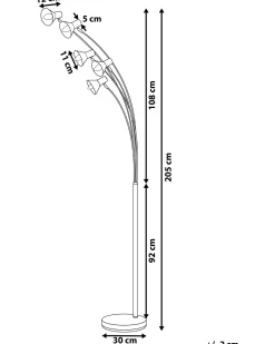 Beliani Lattiavalaisin 5 Polttimoa Metalli Musta Baraga Flash Sale