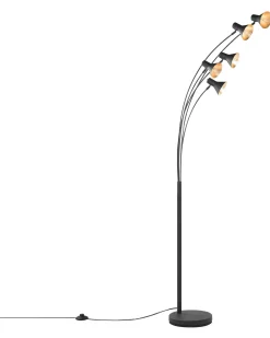 Beliani Lattiavalaisin 5 Polttimoa Metalli Musta Baraga Flash Sale