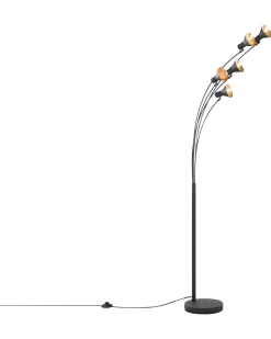 Beliani Lattiavalaisin 5 Polttimoa Metalli Musta Baraga Flash Sale